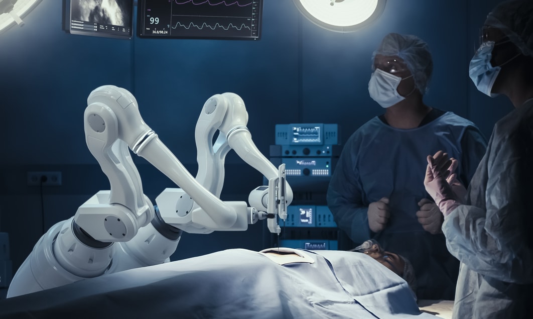 a robot operating a patient