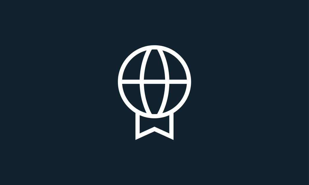 a white globe with a ribbon around it