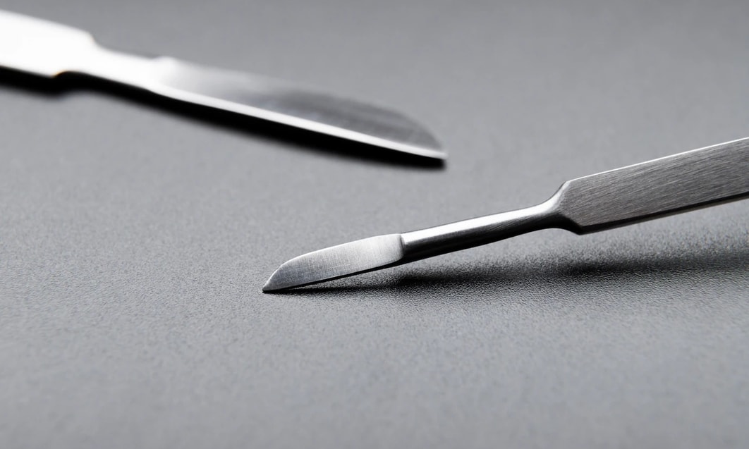 a close-up of a scalpel