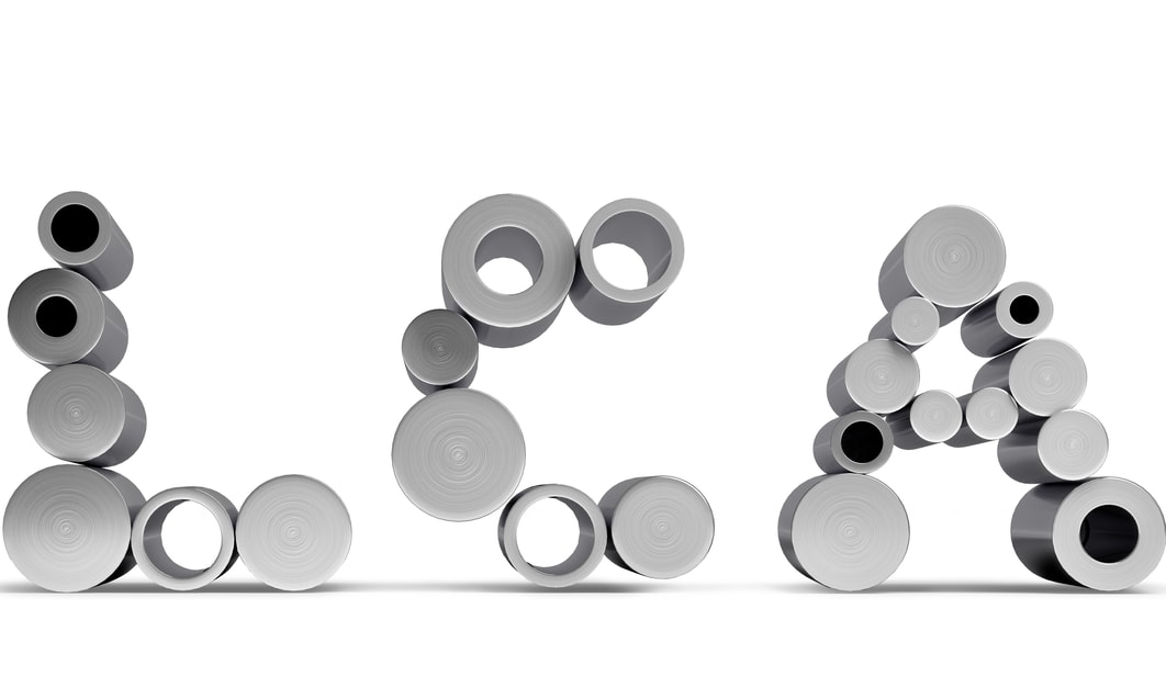 several grey cylinders arranged in a line