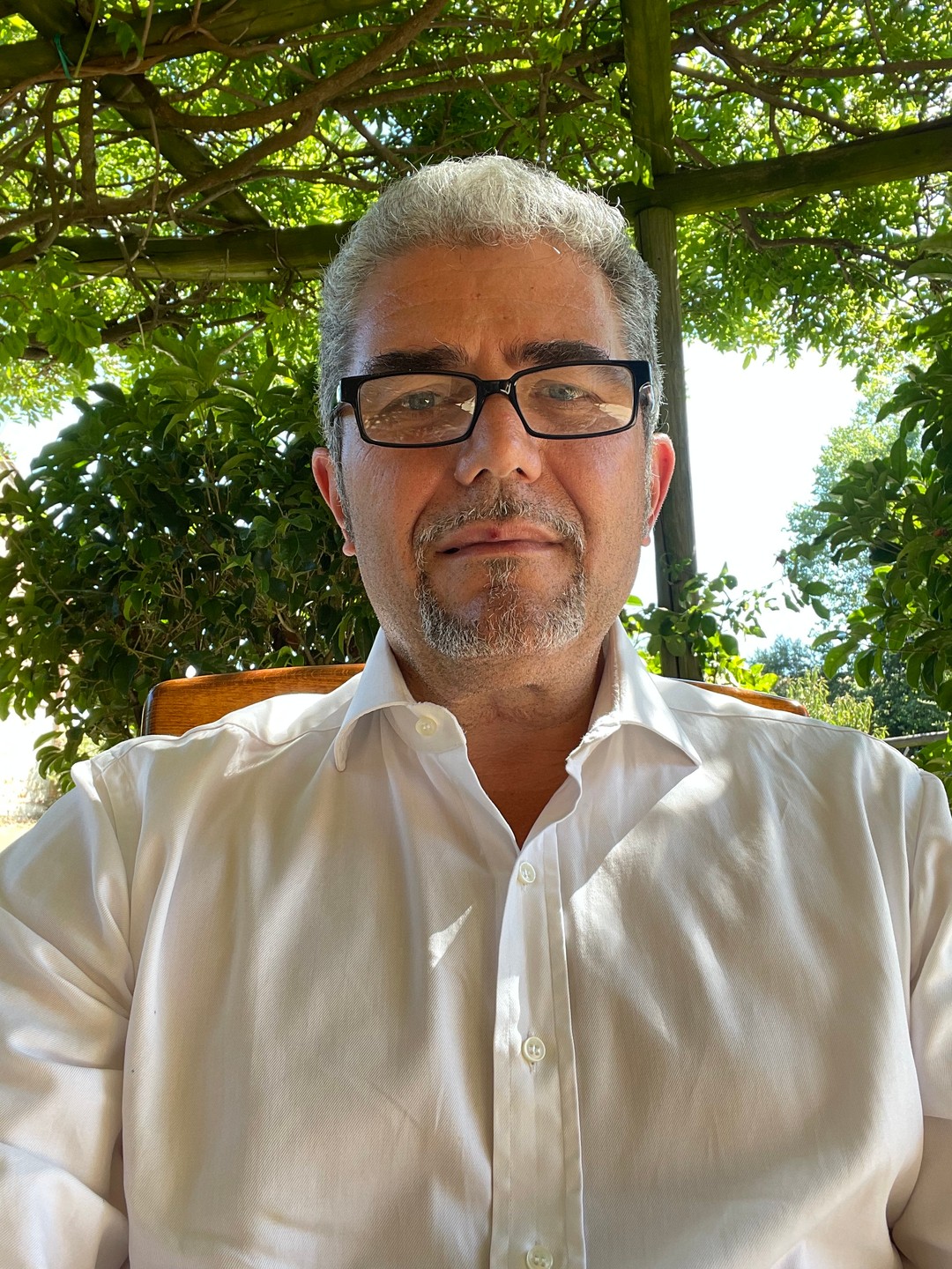 a person in a white shirt