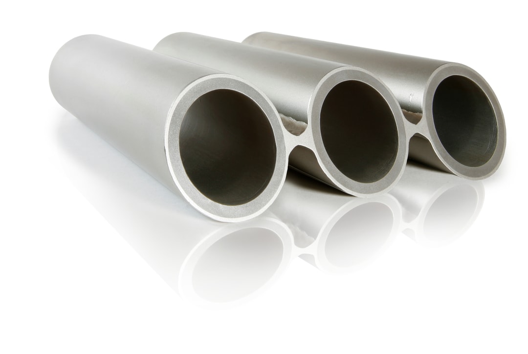 a group of metal pipes