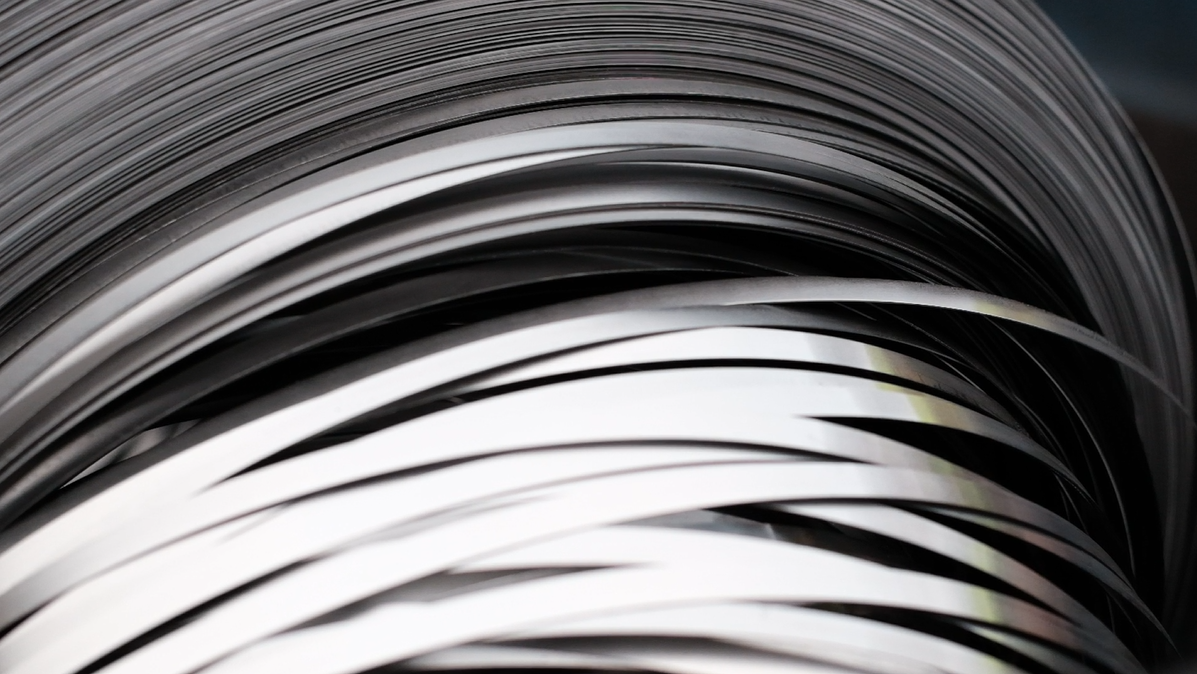 a close up of a coil of metal