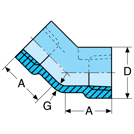 blue drawing of a blue and black pipe
