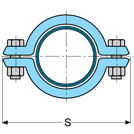 blue drawing of a metal ring