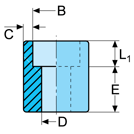 a blue square with black lines and arrows