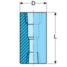 blue drawing of a rectangular object with lines and letters