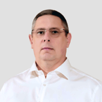 a person wearing glasses and a white shirt