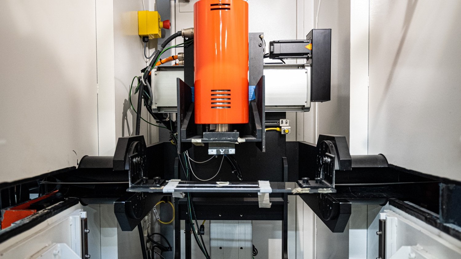 an orange and black machine