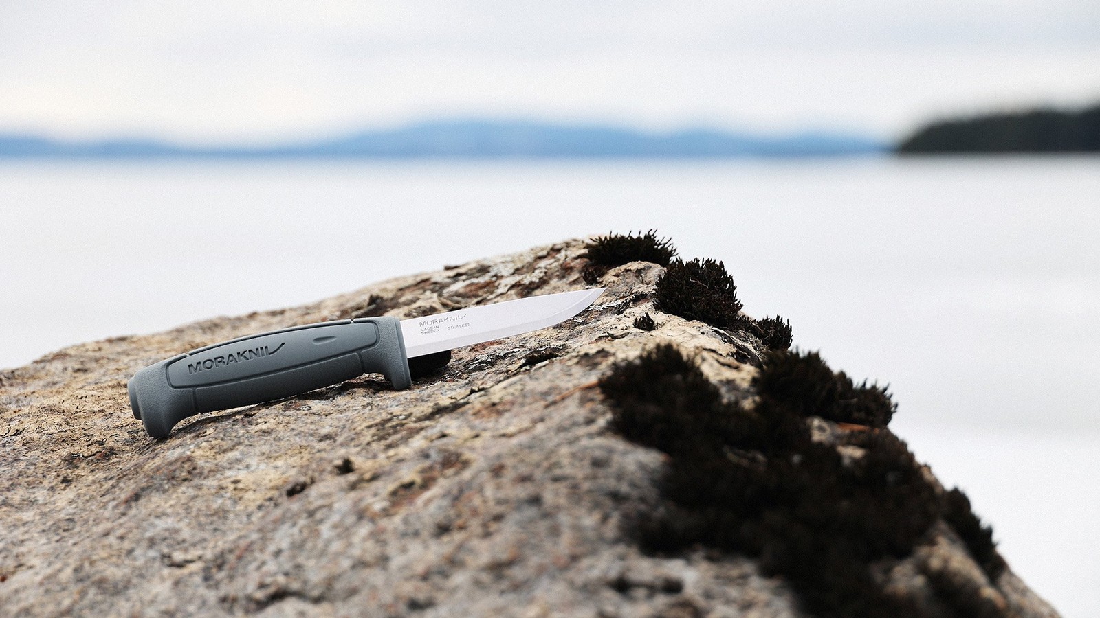 a knife on a rock