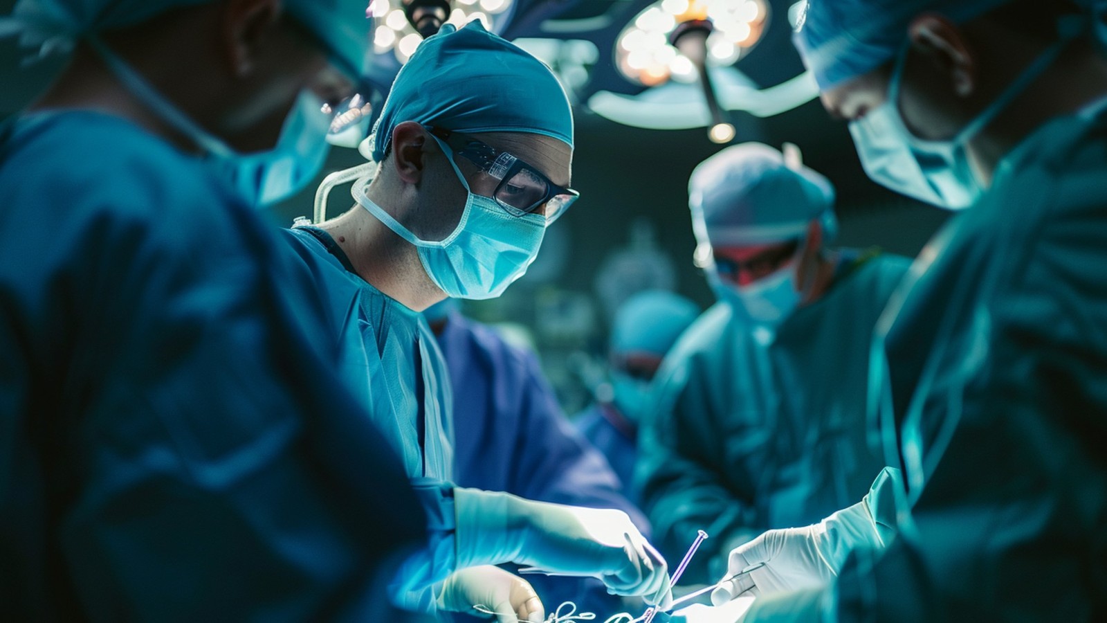 a group of surgeons in a operating room
