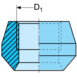 a blue hexagon with lines and a line drawing