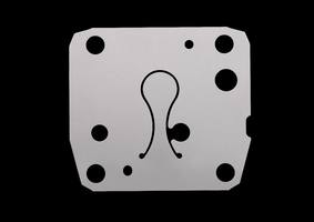 a white square with holes