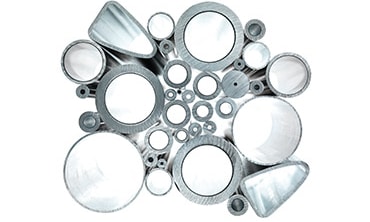 a group of metal tubes