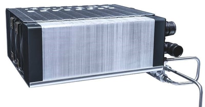 a black and silver box with a silver band