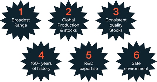 a group of black stars with white text