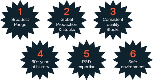 a group of black stars with white text