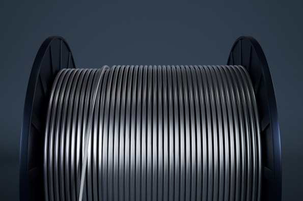 a close up of a wire