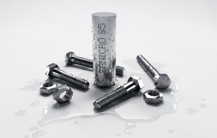 en grupp bultar och en cylinder