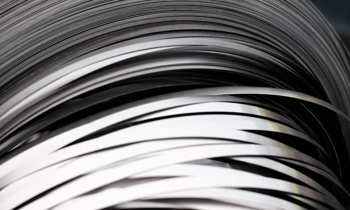 a close up of a coil of metal