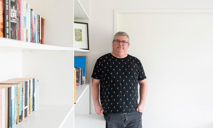 a person standing in a room