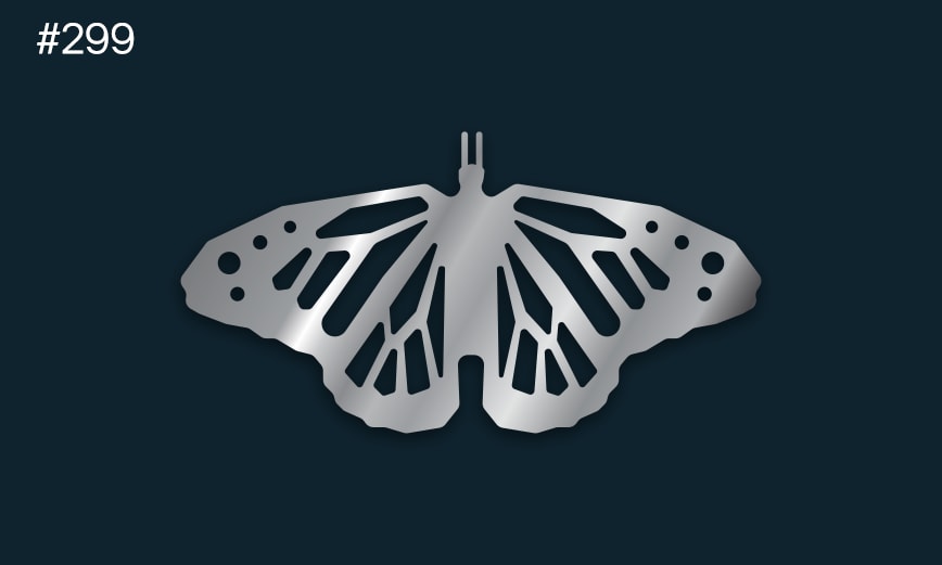 a silver butterfly on a dark background