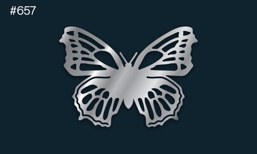 a silver butterfly on a dark background