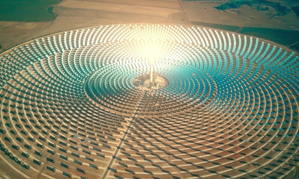 a solar panel in a circle